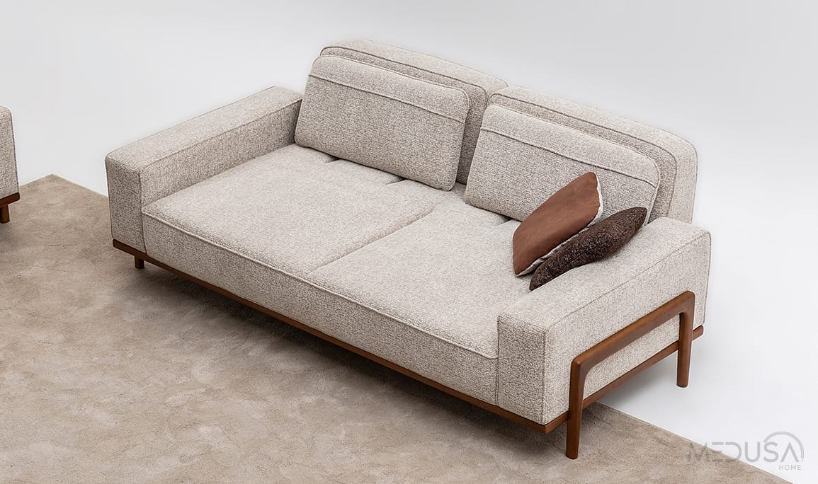 Medusa Home Mobilya - Fresco Türk Cevizi Üçlü Koltuk