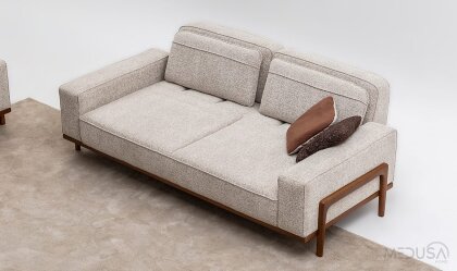 Medusa Home Mobilya - Fresco Türk Cevizi Üçlü Koltuk