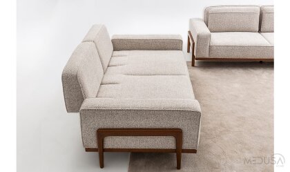 Medusa Home Mobilya - Fresco Türk Cevizi Üçlü Koltuk