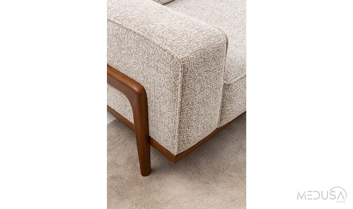 Medusa Home Mobilya - Fresco Türk Cevizi Üçlü Koltuk