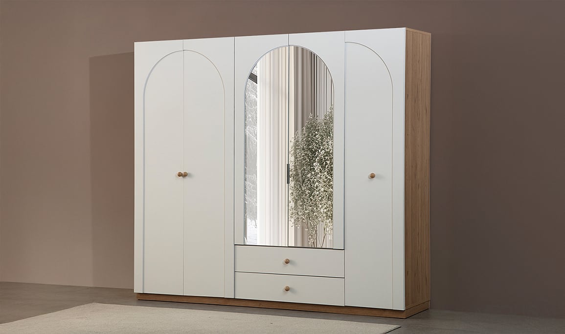Medusa Home Mobilya - Freya Bohem 5 Kapılı Gardırop