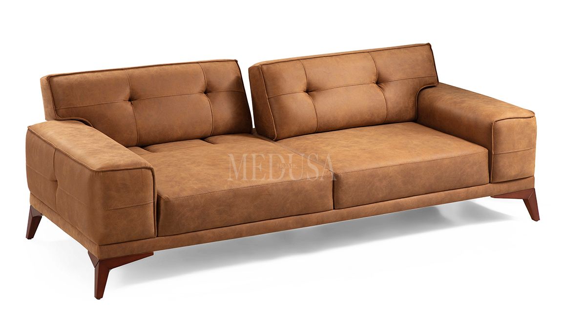 Medusa Home Mobilya - Fuego Nubuk Üçlü Koltuk