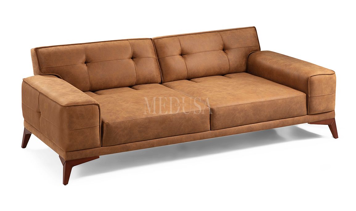 Medusa Home Mobilya - Fuego Nubuk Üçlü Koltuk