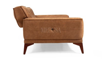 Medusa Home Mobilya - Fuego Nubuk Üçlü Koltuk