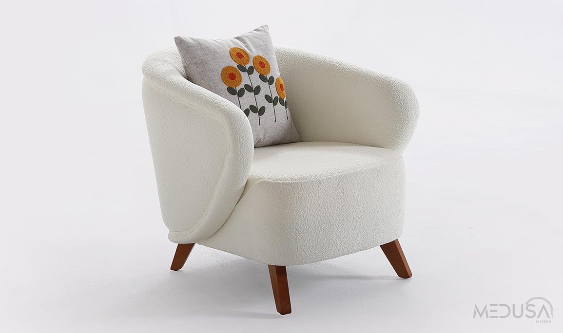 Medusa Home Mobilya - Gala Beyaz Berjer