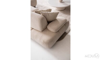 Medusa Home Mobilya - Glaze Beyaz Dörtlü Koltuk