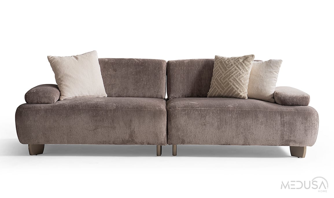 Medusa Home Mobilya - Glaze Kahve Üçlü Koltuk