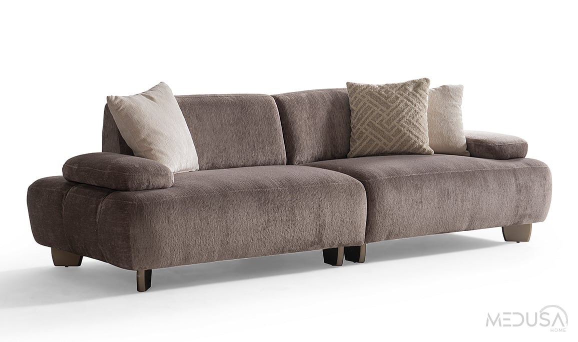 Medusa Home Mobilya - Glaze Kahve Üçlü Koltuk