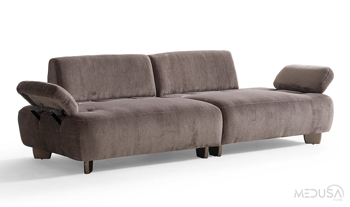Medusa Home Mobilya - Glaze Kahve Üçlü Koltuk