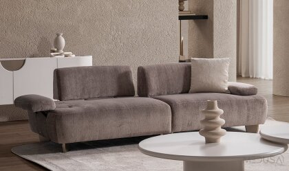 Medusa Home Mobilya - Glaze Kahve Üçlü Koltuk