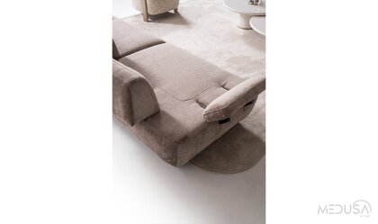Medusa Home Mobilya - Glaze Kahve Üçlü Koltuk