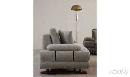 Medusa Home Mobilya - Gleam Krem Üçlü Koltuk