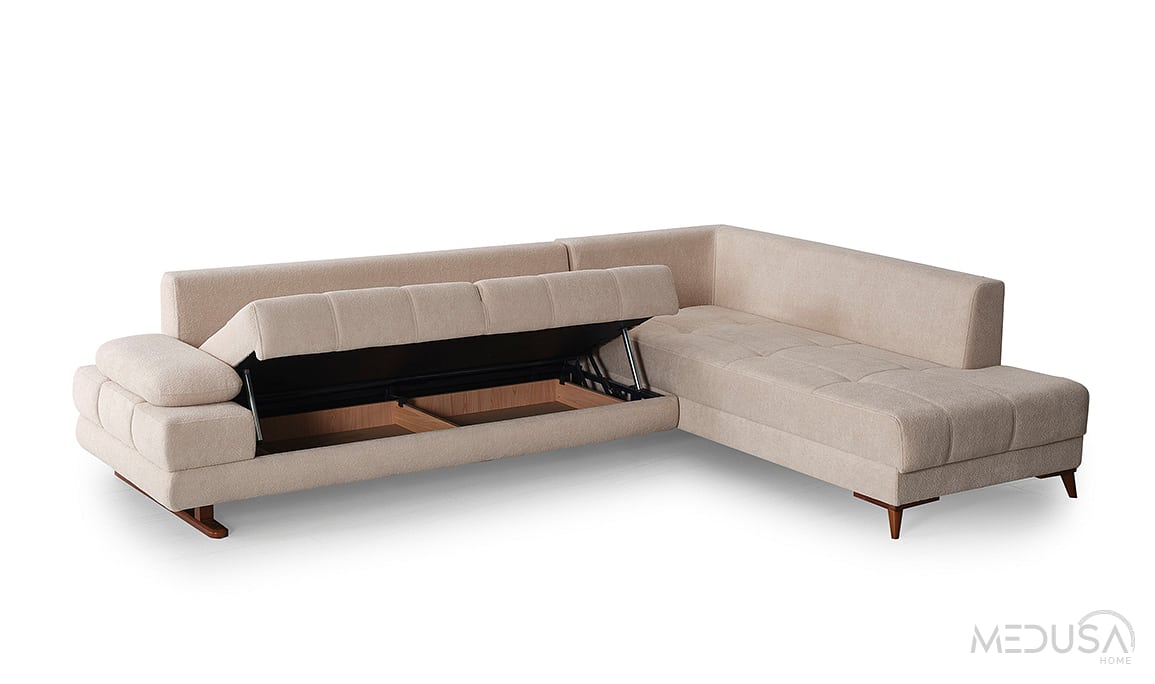 Medusa Home Mobilya - Gleam Mini Yataklı ve Sandıklı Köşe Takımı
