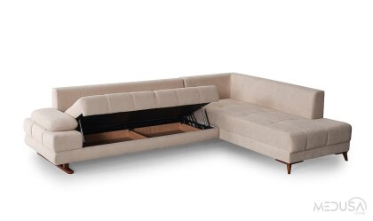 Medusa Home Mobilya - Gleam Mini Yataklı ve Sandıklı Köşe Takımı