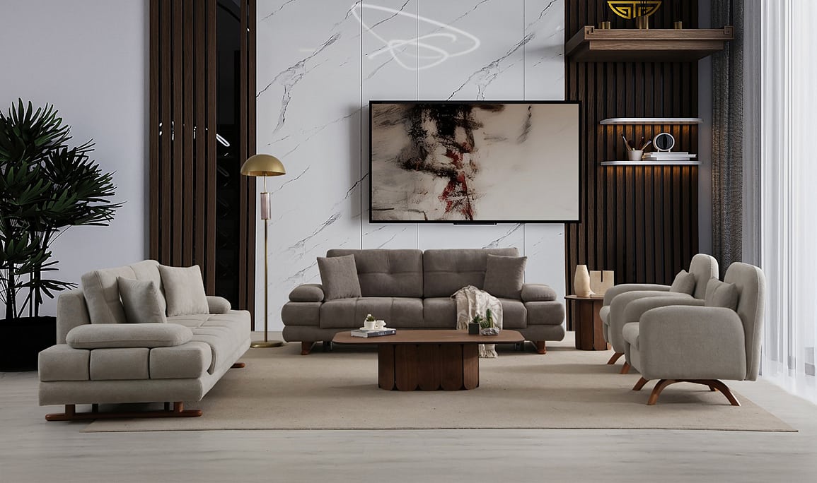 Medusa Home Mobilya - Gleam Yataklı ve Sandıklı Koltuk Takımı