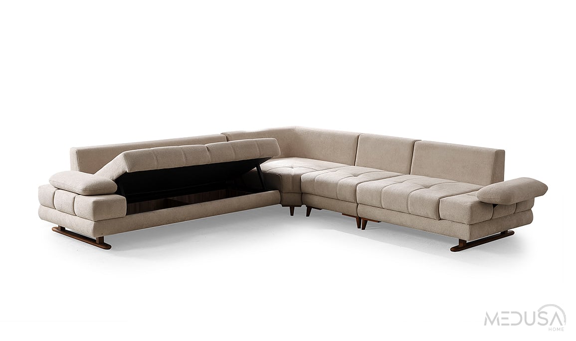 Medusa Home Mobilya - Gleam Yataklı ve Sandıklı Köşe Takımı