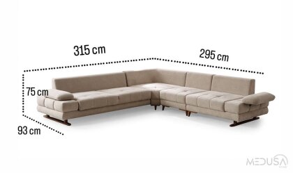 Medusa Home Mobilya - Gleam Yataklı ve Sandıklı Köşe Takımı