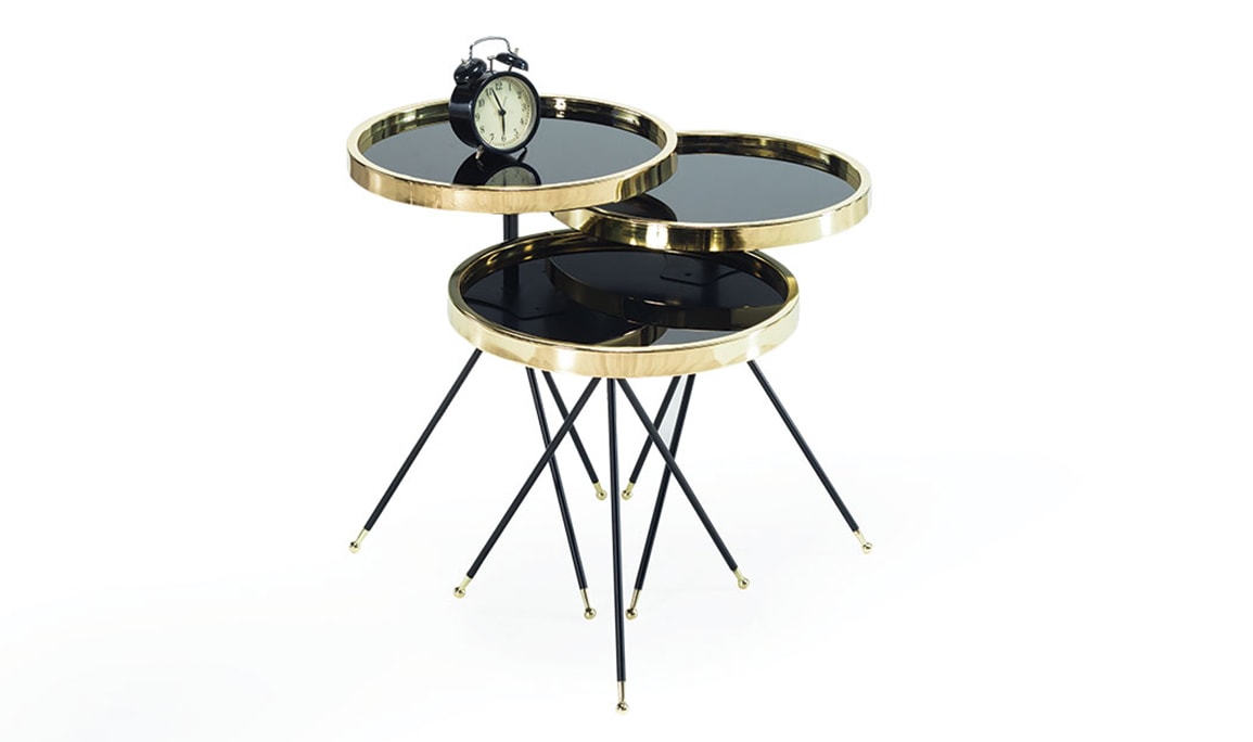 Medusa Home Mobilya - Golf Gold Zigon Sehpa