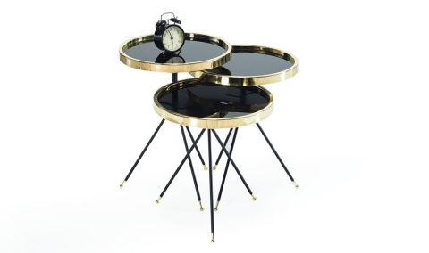 Medusa Home Mobilya - Golf Gold Zigon Sehpa