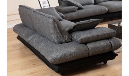 Medusa Home Mobilya - Gradyan Antrasit Üçlü Koltuk