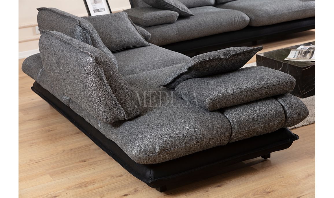 Medusa Home Mobilya - Gradyan Antrasit Üçlü Koltuk