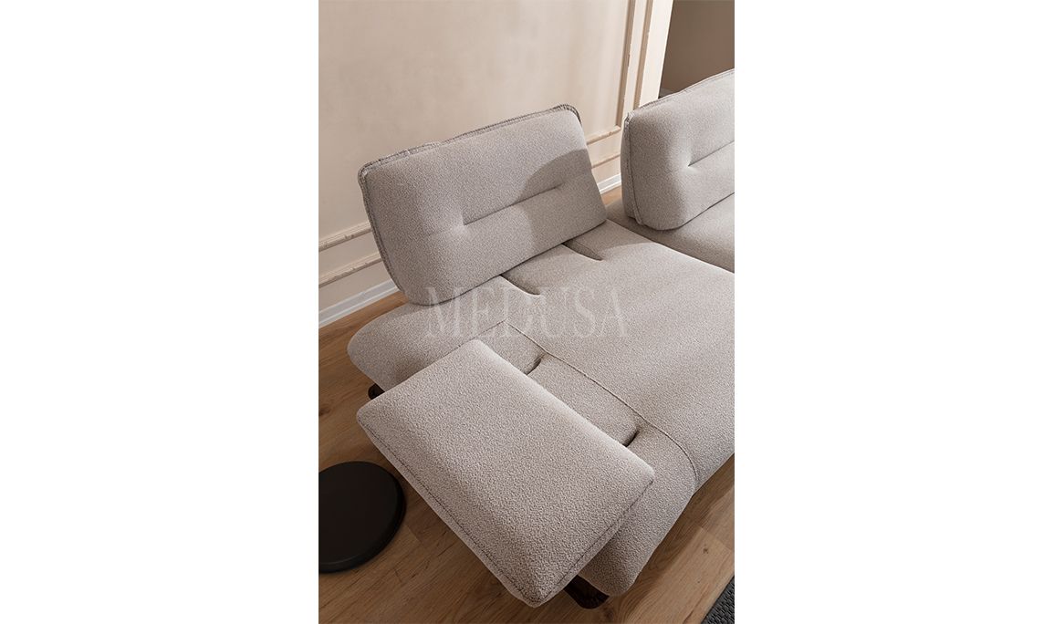 Medusa Home Mobilya - Gradyan Beyaz Üçlü Koltuk