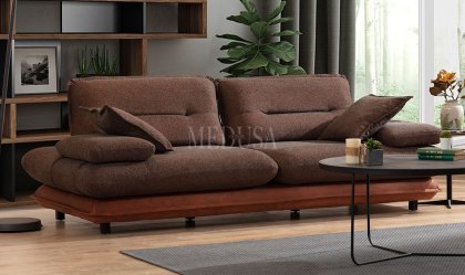 Medusa Home Mobilya - Gradyan Kahve Üçlü Koltuk