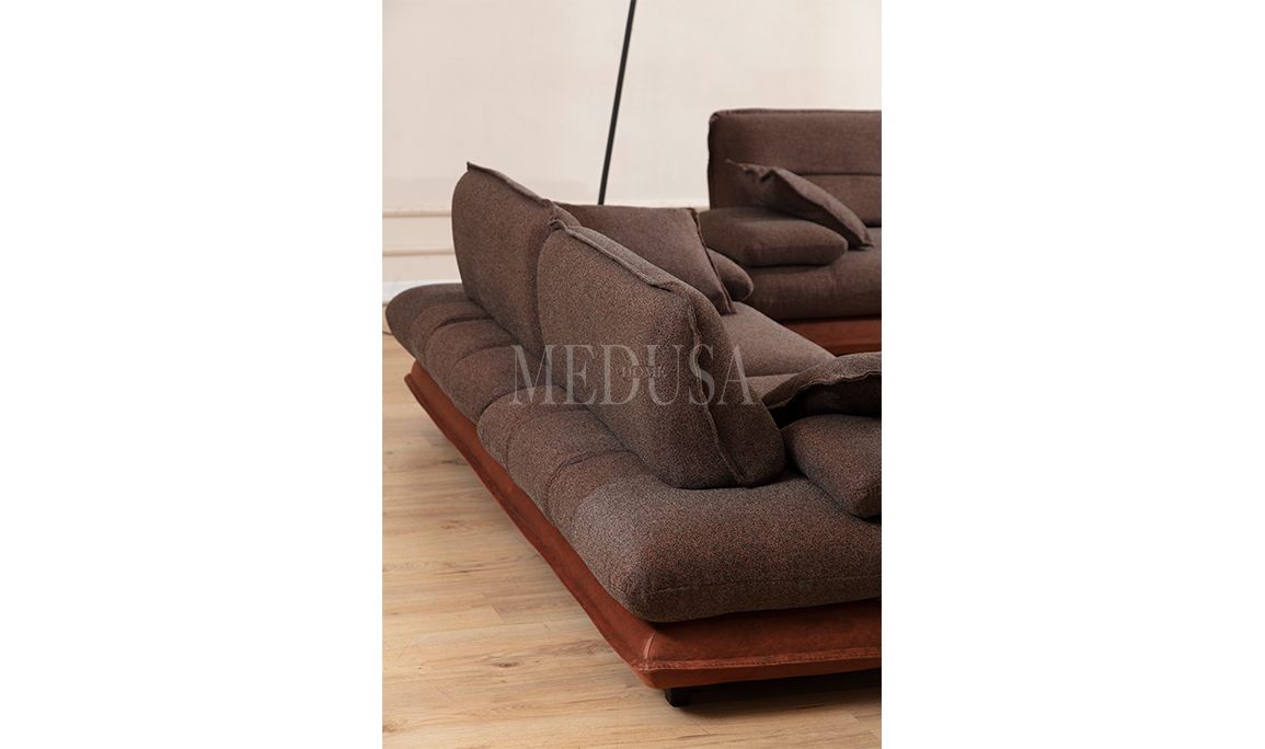 Medusa Home Mobilya - Gradyan Kahve Üçlü Koltuk