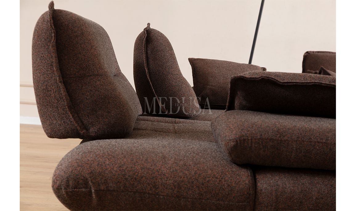 Medusa Home Mobilya - Gradyan Kahve Üçlü Koltuk