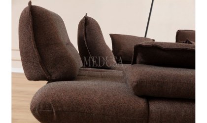 Medusa Home Mobilya - Gradyan Kahve Üçlü Koltuk