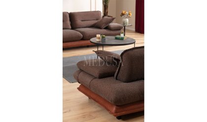 Medusa Home Mobilya - Gradyan Kahve Üçlü Koltuk