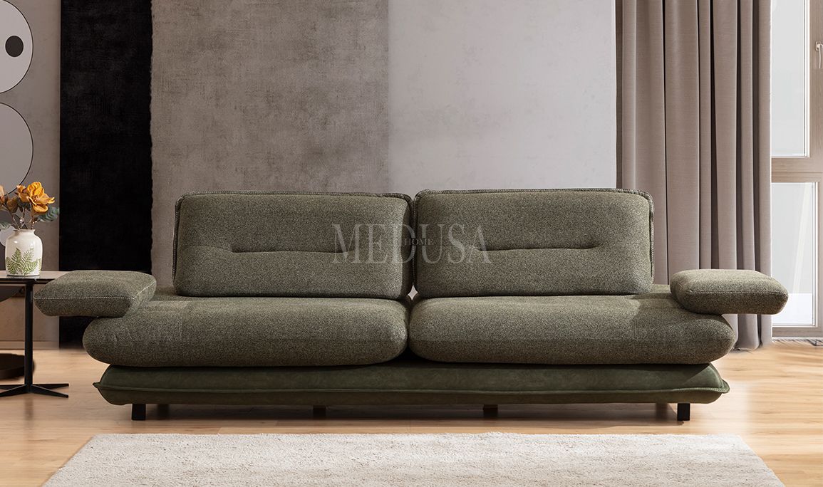 Medusa Home Mobilya - Gradyan Yeşil Üçlü Koltuk