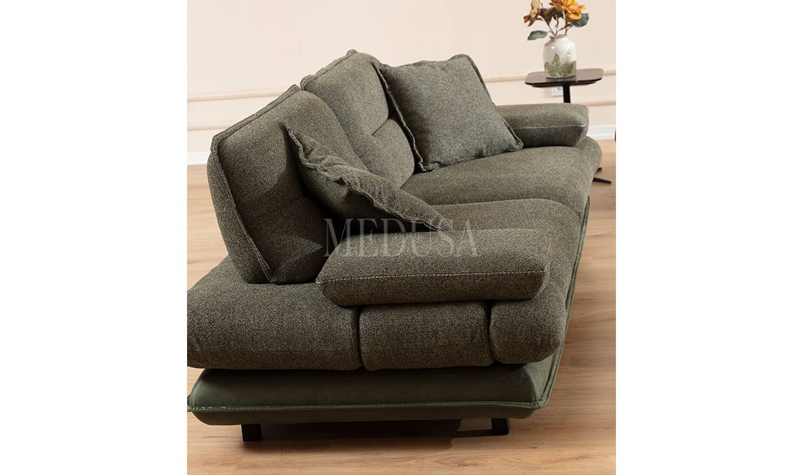 Medusa Home Mobilya - Gradyan Yeşil Üçlü Koltuk