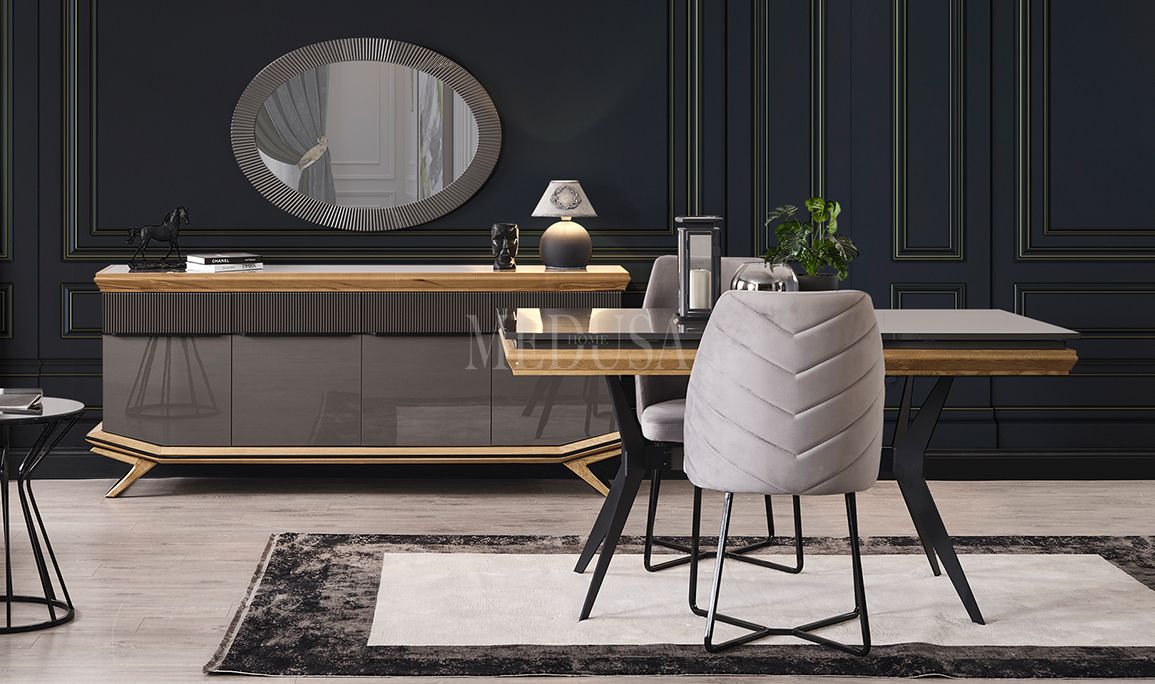 Medusa Home Mobilya - Grand Antrasit Yemek Odası