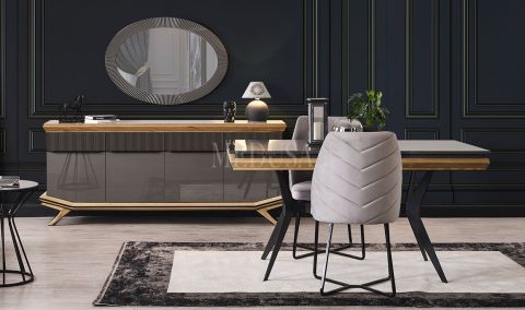 Medusa Home Mobilya - Grand Antrasit Yemek Odası