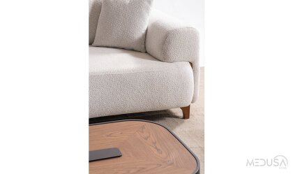 Medusa Home Mobilya - Grove Beyaz Üçlü Koltuk