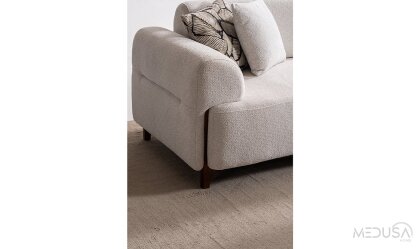 Medusa Home Mobilya - Grove Beyaz Üçlü Koltuk