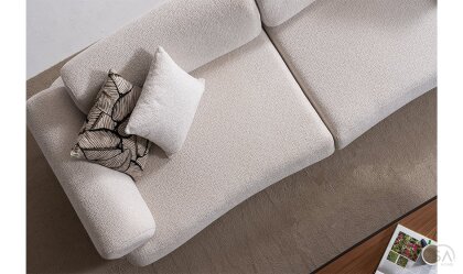 Medusa Home Mobilya - Grove Beyaz Üçlü Koltuk