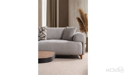 Medusa Home Mobilya - Grove Gri Üçlü Koltuk