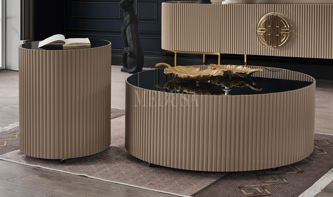 Medusa Home Mobilya - Guard Capuccino Gold Yan Sehpa