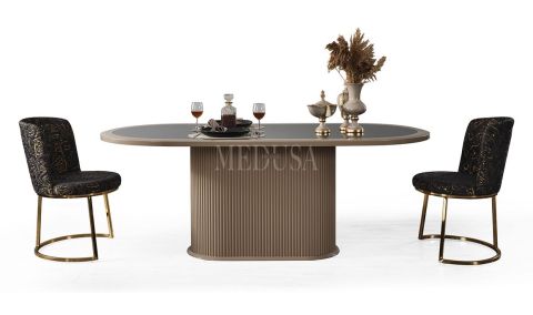 Medusa Home Mobilya - Guard Capuccino Gold Yemek Masası