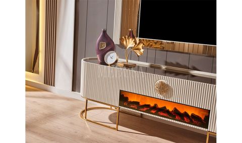 Medusa Home Mobilya - Guard Luxury Tv Ünitesi Şömineli
