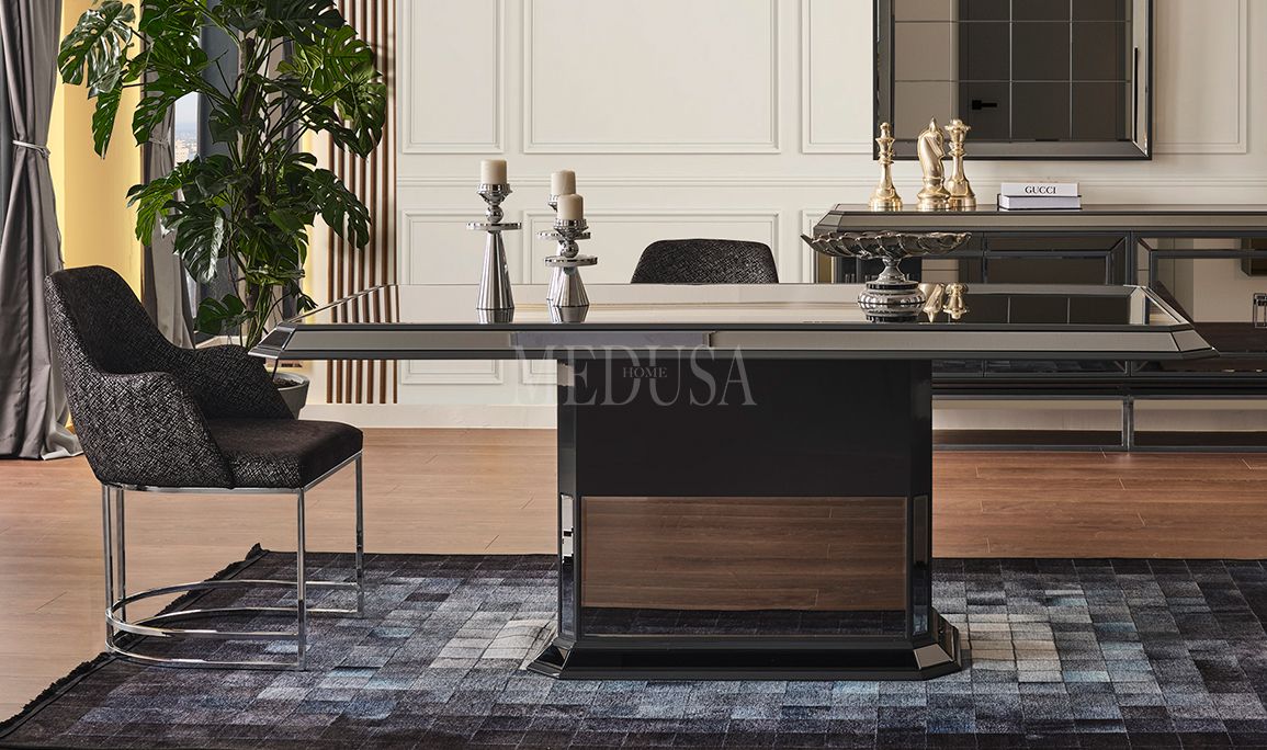 Medusa Home Mobilya - Gucci Antrasit Yemek Odası