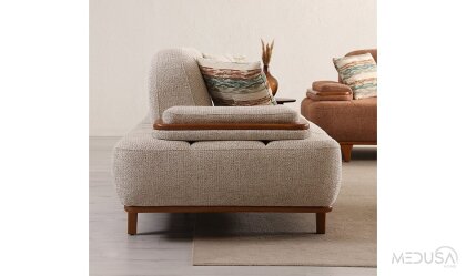 Medusa Home Mobilya - Gucci Krem Üçlü Koltuk