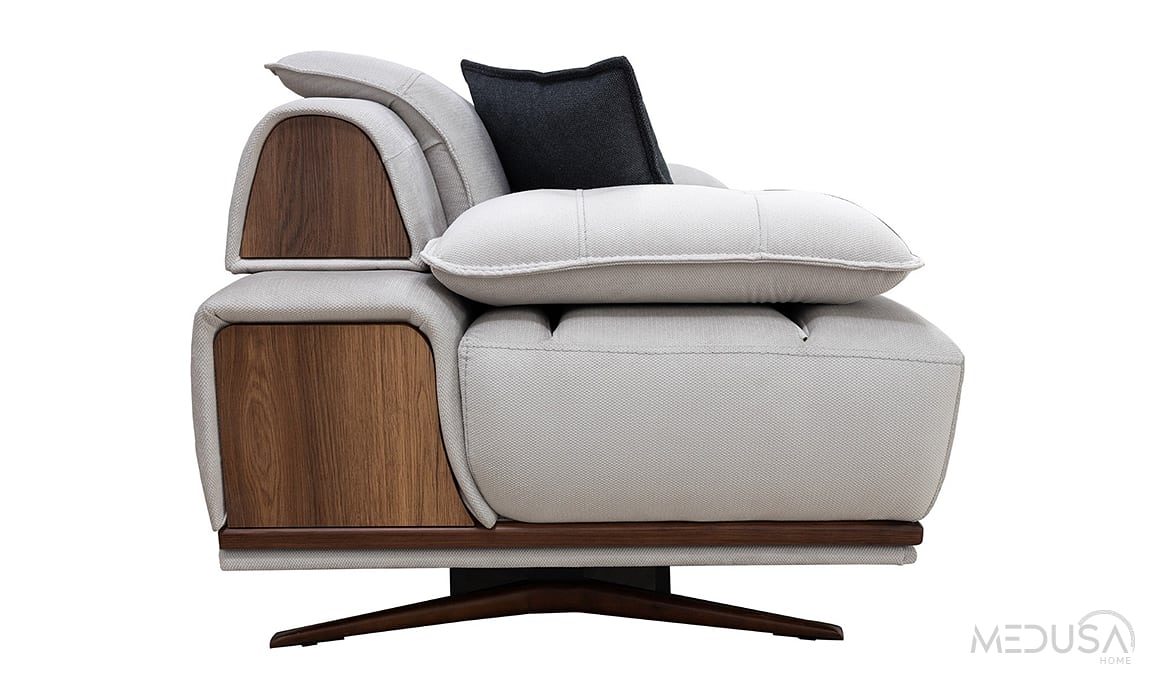 Medusa Home Mobilya - Guzzi Beyaz Üçlü Koltuk