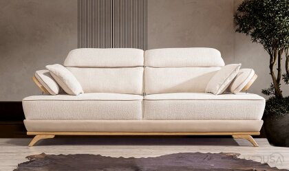 Medusa Home - Hana Beyaz Üçlü Koltuk Medusa Home - Hana Beyaz Üçlü Koltuk