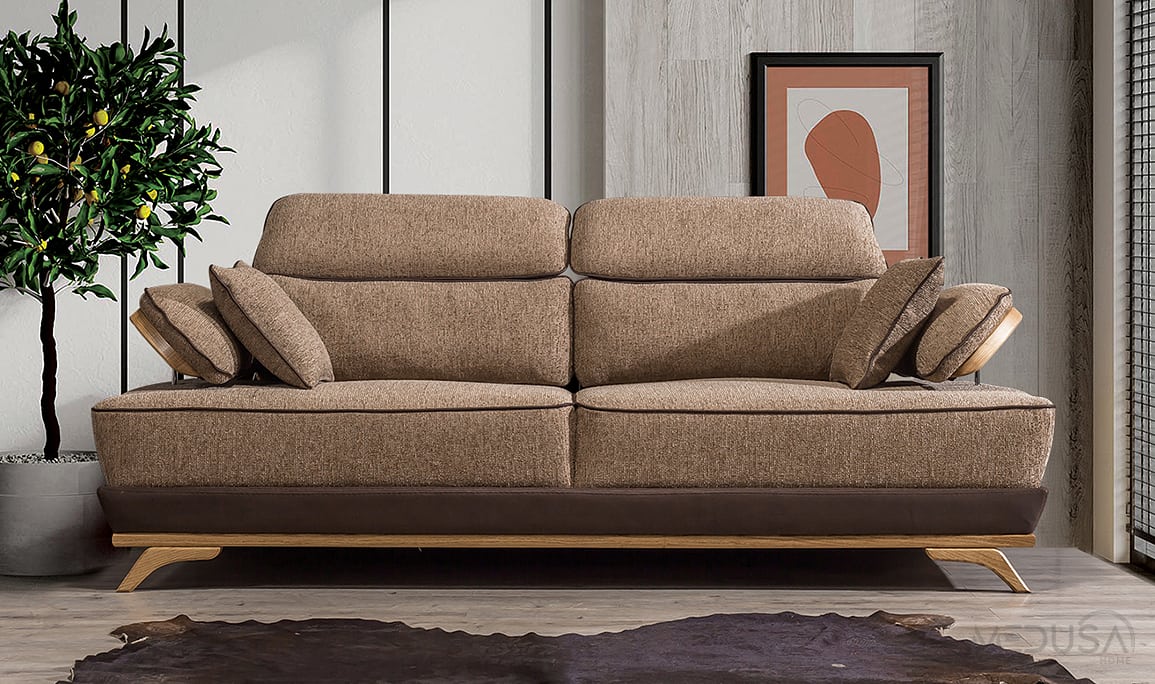 Medusa Home Mobilya - Hana Kahve Üçlü Koltuk
