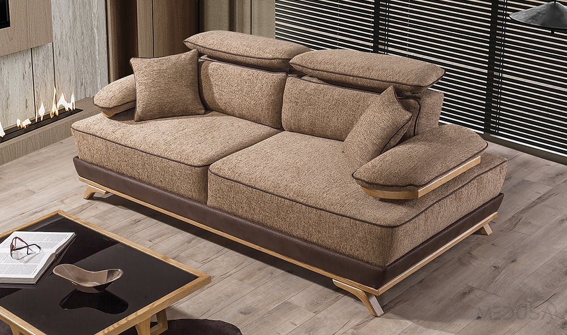 Medusa Home Mobilya - Hana Kahve Üçlü Koltuk