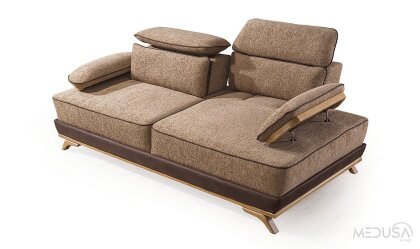 Medusa Home Mobilya - Hana Kahve Üçlü Koltuk