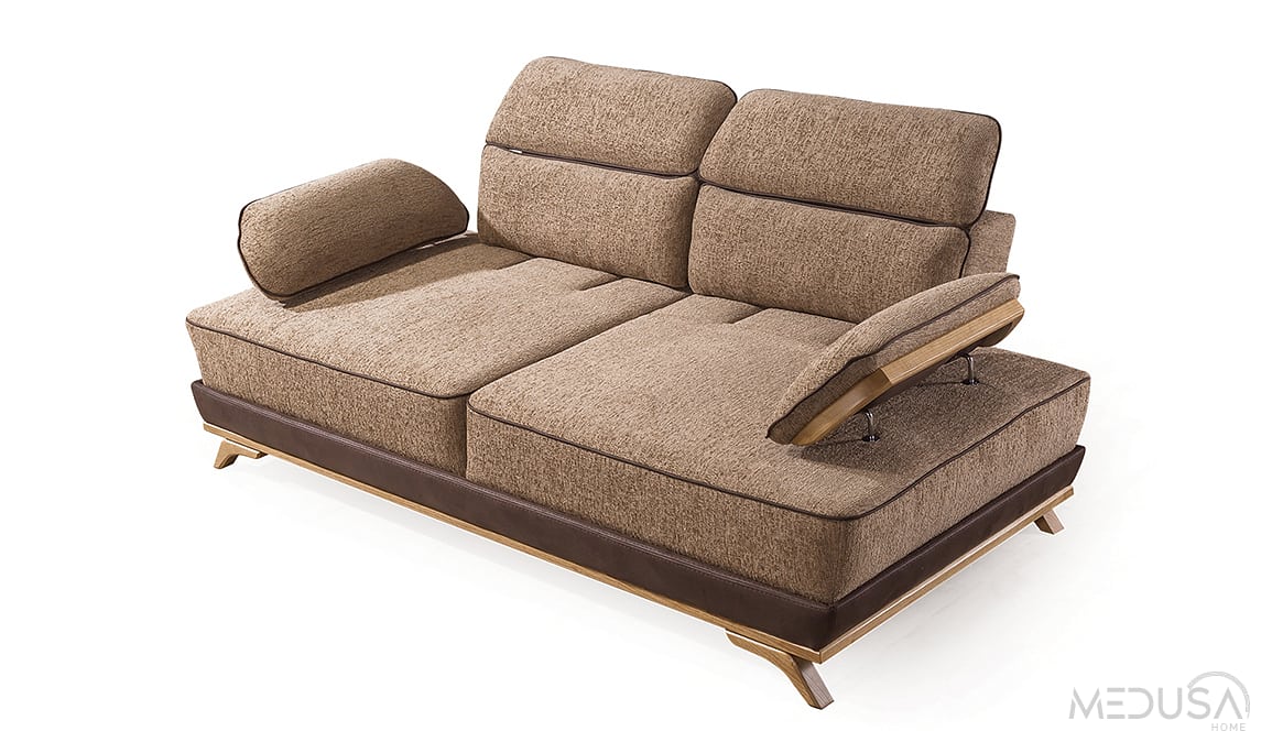 Medusa Home Mobilya - Hana Kahve Üçlü Koltuk